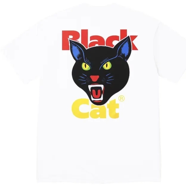 Cat Black M TEE S L 24 CAT and White BLACK Black XL 0801
